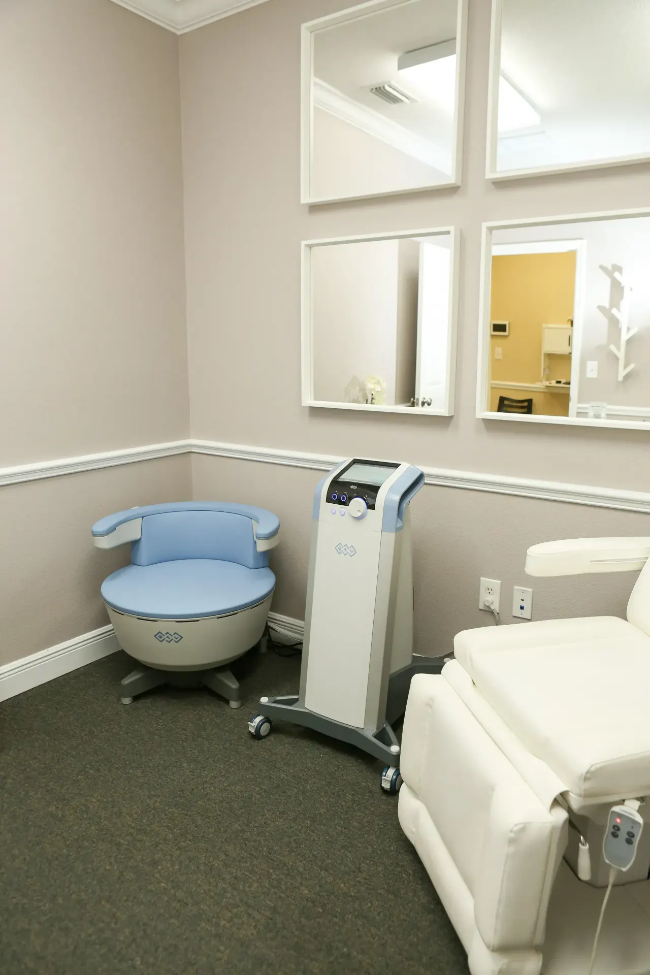 Confident adult patient after completing an Emsella chair course at Advanced Optimal Healthcare in Lutz, FL