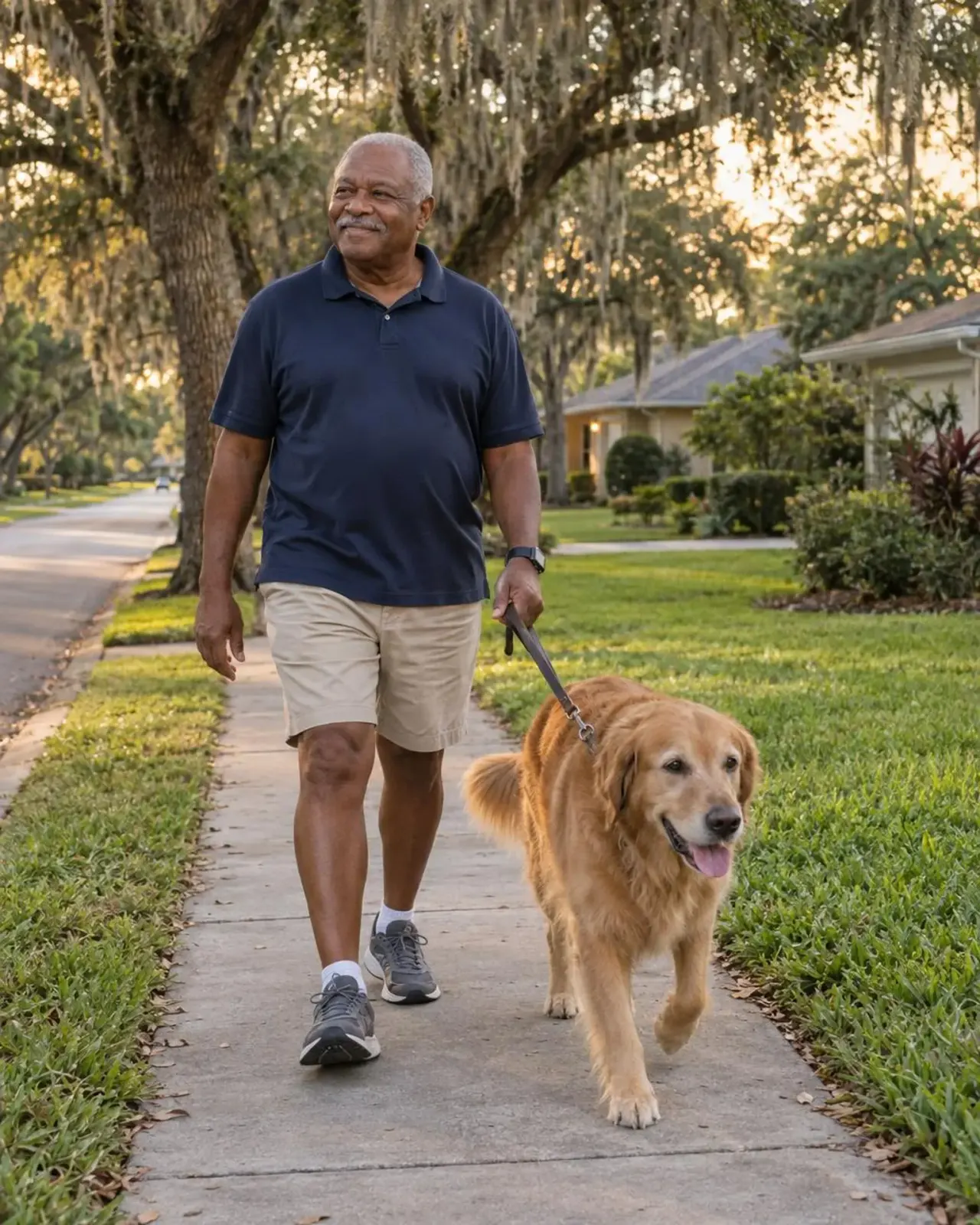 Adult in Lutz, FL checking blood pressure at home with an upper-arm cuff after a high reading